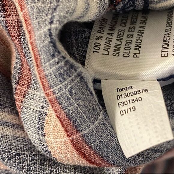 Universal Thread blue stripe smocked boho Square Neck belted Maxi Dress plus XXL - Picture 11 of 12